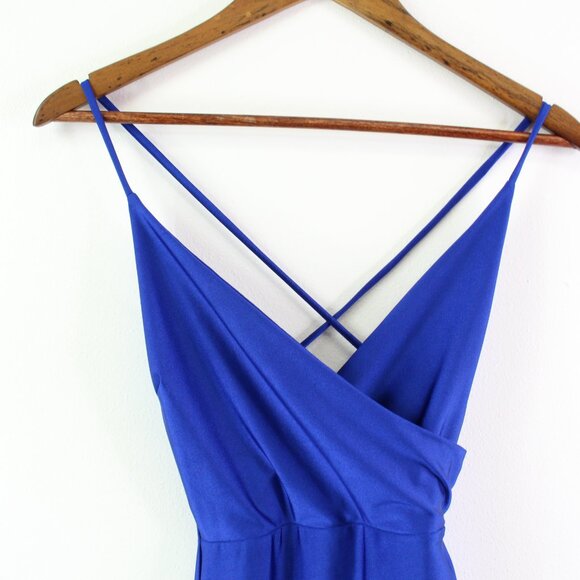 Ruda‎ Ruched Asymmetric Midi Dress Blue Size S - Picture 3 of 8